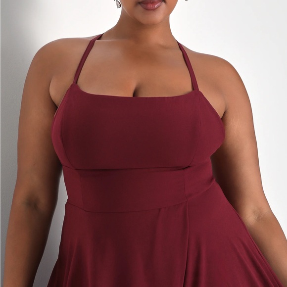 Lulus Dreamy Romance Backless Maxi Dress, 1X, Burgundy - Picture 4 of 4